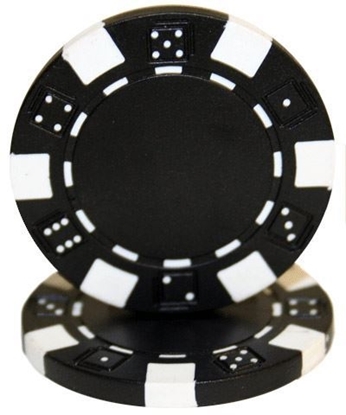 Black dice poker chips stack no denomination