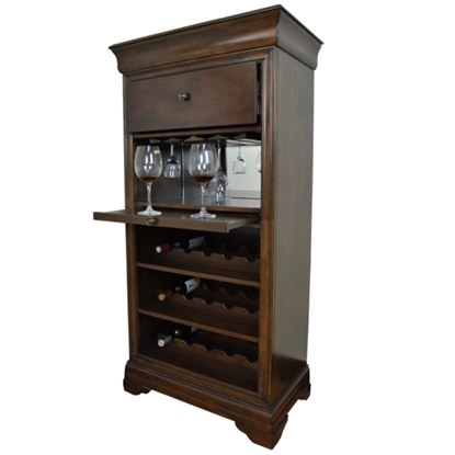 Image de BRCB2 CAP | BAR CABINET W/ WINE RACK - CAPPUCCINO