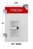 Glass door for 16oz Bullseye popcorn machine - left with dimensions