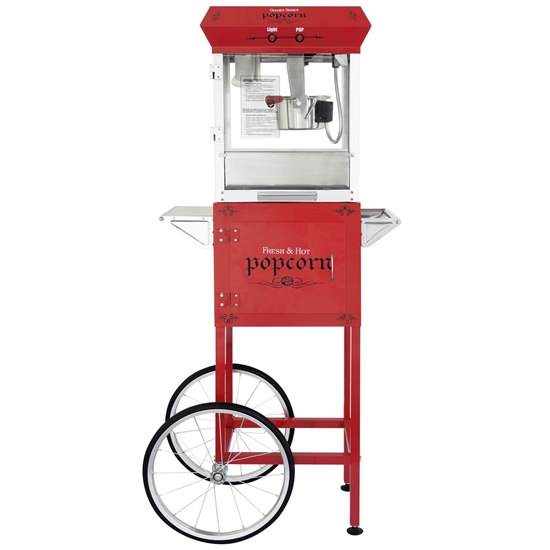 Image sur 71100 - POPCORN MACHINE 4oz WITH CART - RED