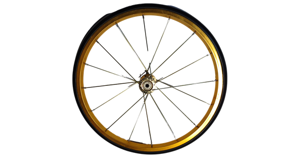 Image sur 71824 Roue en aluminium de couleur or pour chariot de machine à popcorn 4oz et 8oz Snack Station
