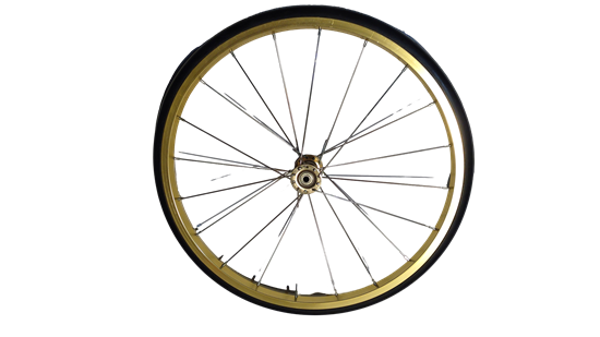 Image sur 71828 Roue en aluminium de couleur or pour chariot de machine à popcorn 8oz et 16oz